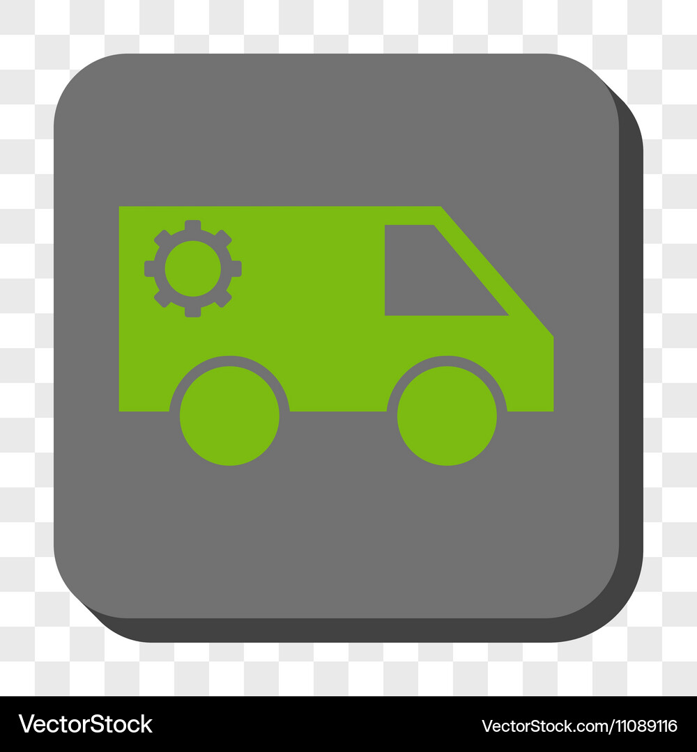 Service car rounded square button Royalty Free Vector Image