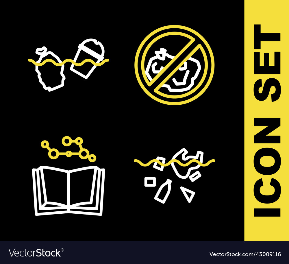 Set line no trash problem of pollution planet vector image Set line no trash problem of pollution planet