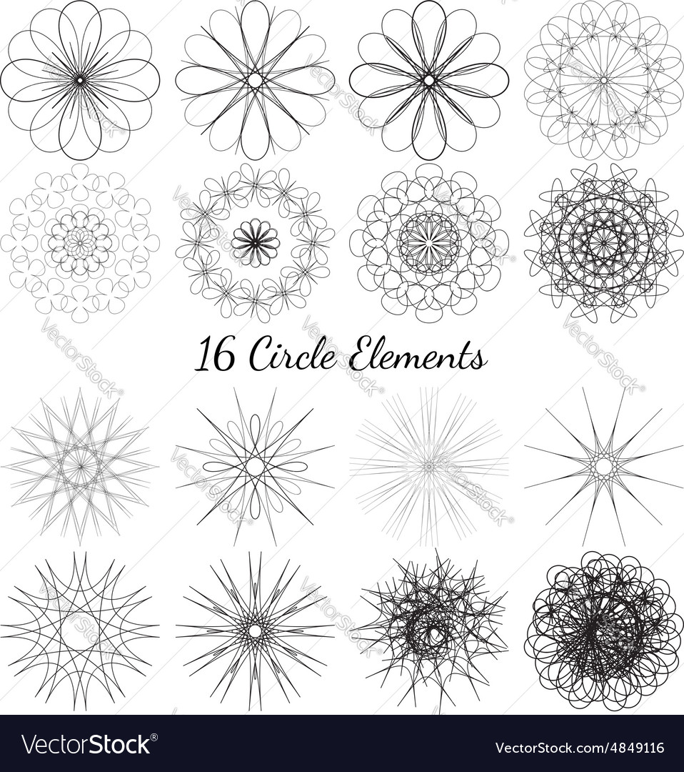 Set of circle elements