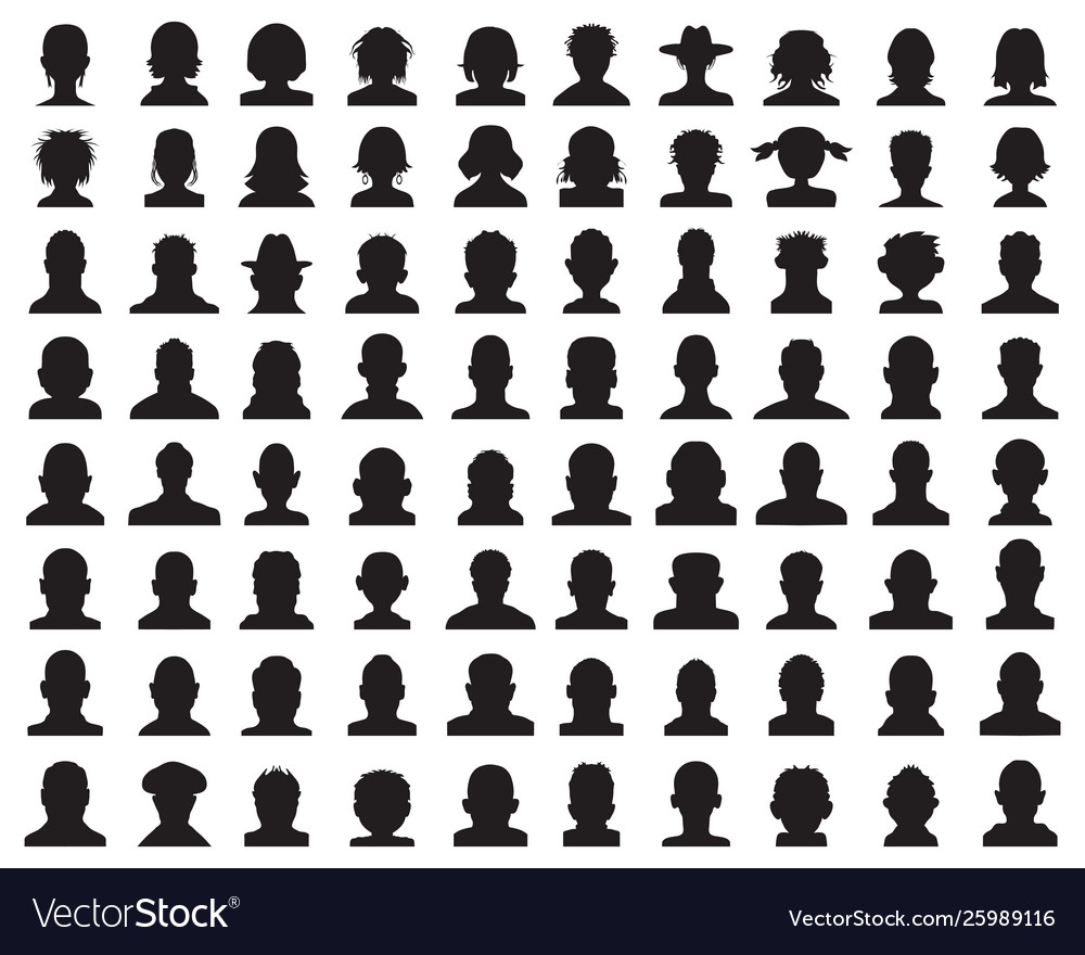 Silhouettes avatar icons vector image Silhouettes avatar icons