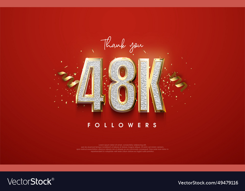 Thank you to followers reaching 48k Royalty Free Vector