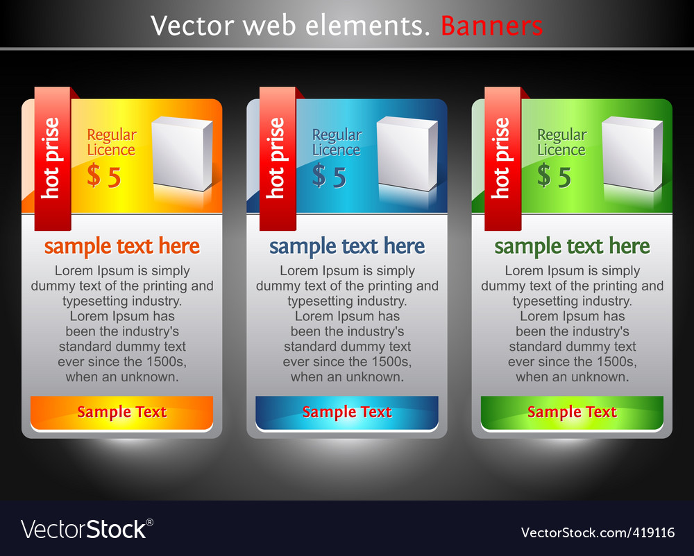 Web elements sale banners