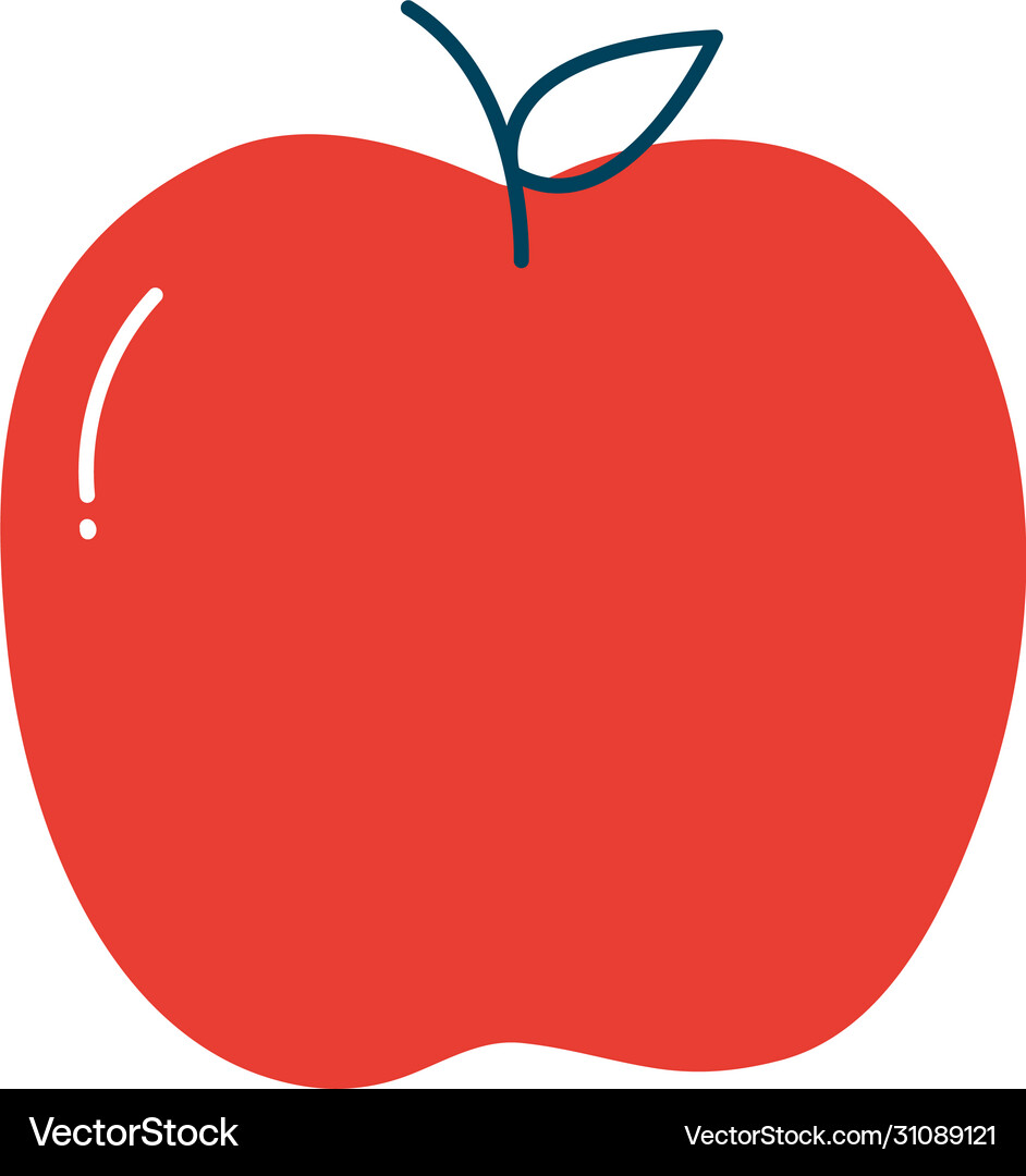 Apple fruit flat style icon design Royalty Free Vector Image