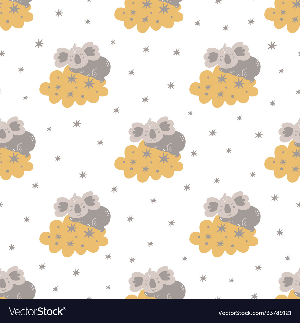 Babybär Muster süßen Traum schlafen koala vector image Babybär Muster süßen Traum schlafen koala