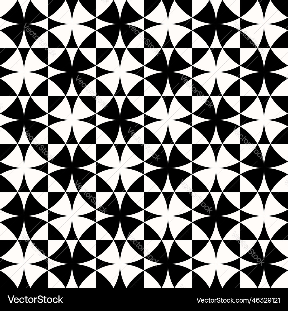 Black and white abstract geometric quilt pattern Vector Image