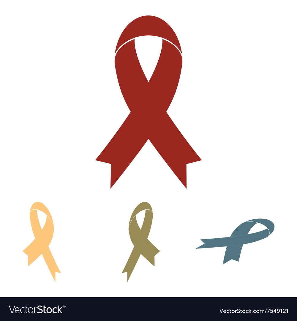 Black Awareness Ribbon Set Isometric Effect Vector Image 2847