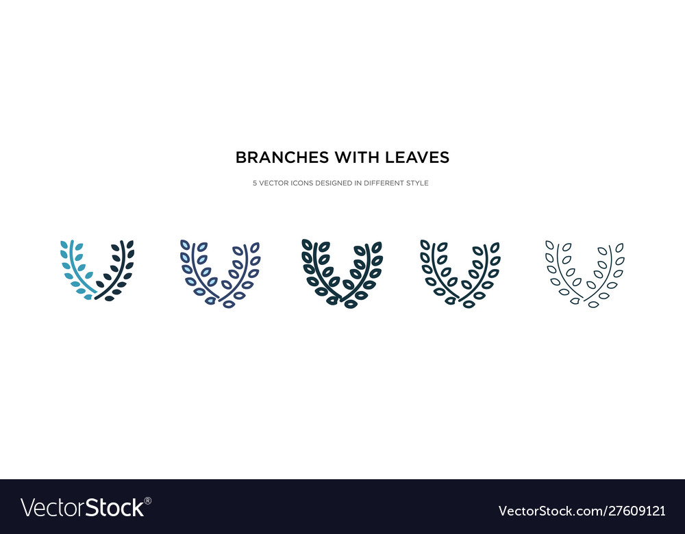 Branches with leaves icon in different style two