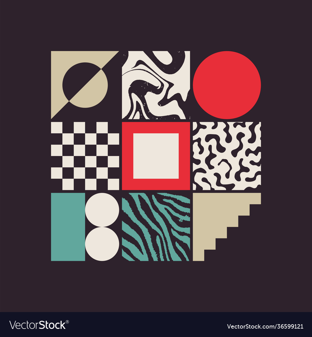 Brutalism design abstract pattern vector image Brutalism design abstract pattern