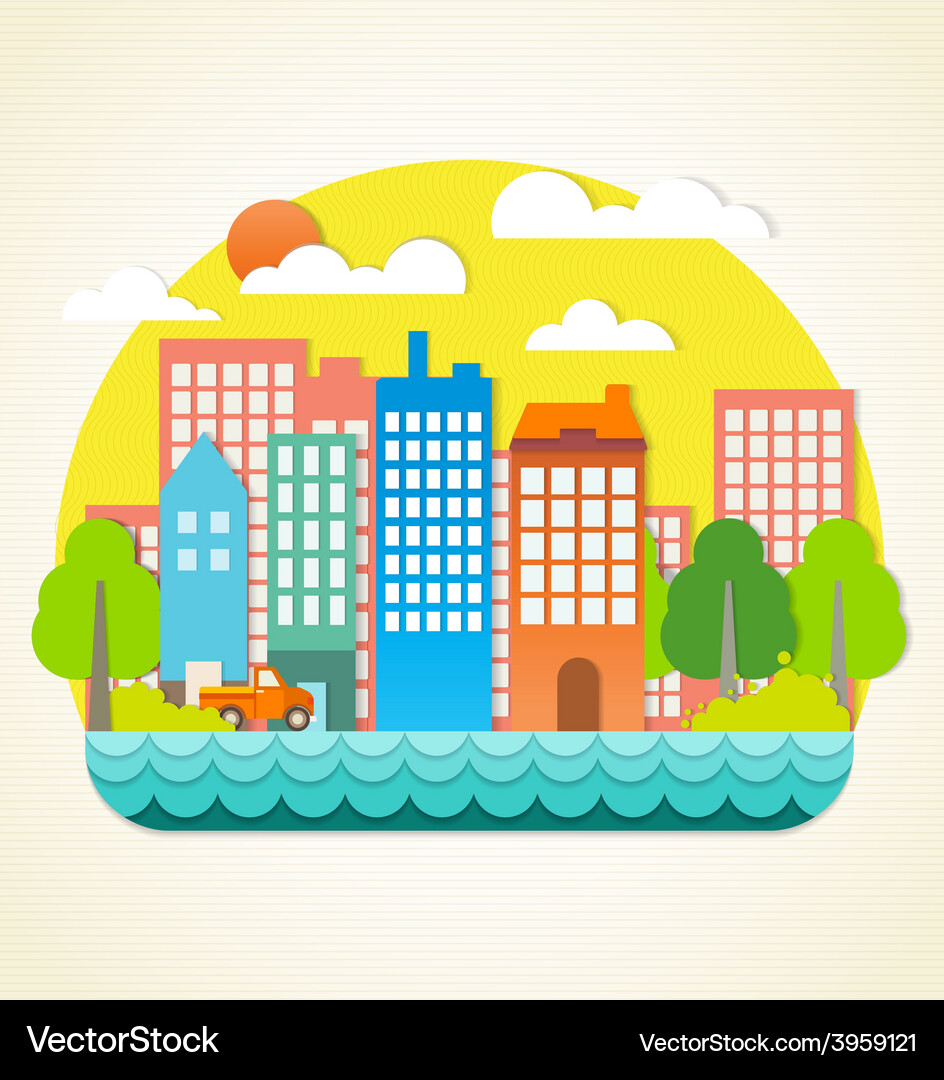 Building of a paper origami Royalty Free Vector Image