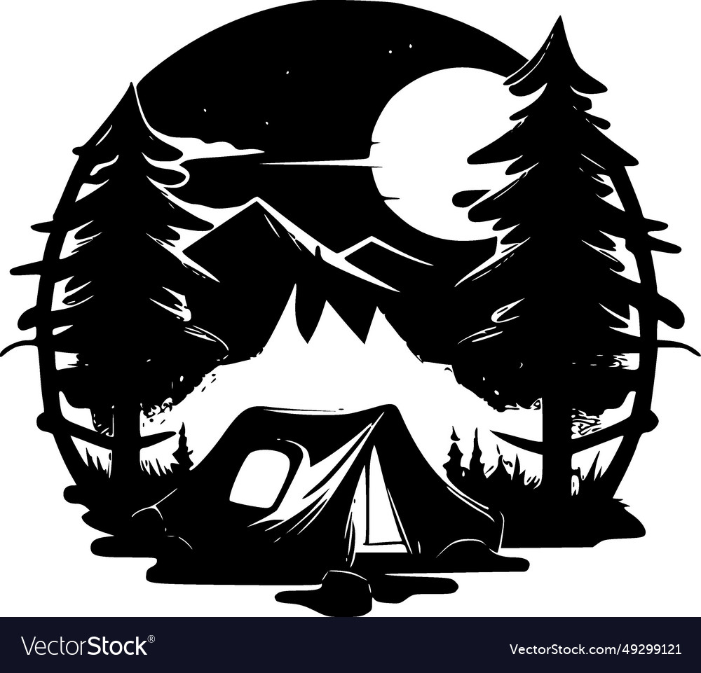 Camping - hochwertiges Logo ideal für T-Shirt