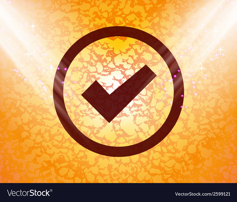 Check mark flat modern web button and space