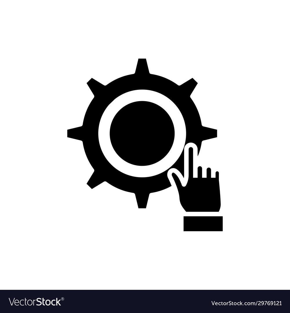 Clock settings black icon concept Royalty Free Vector Image