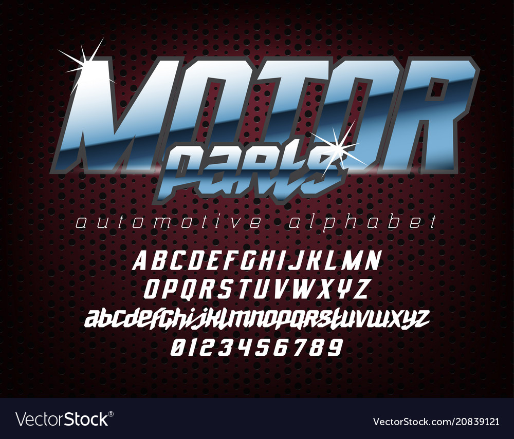 Cool automotive typeface