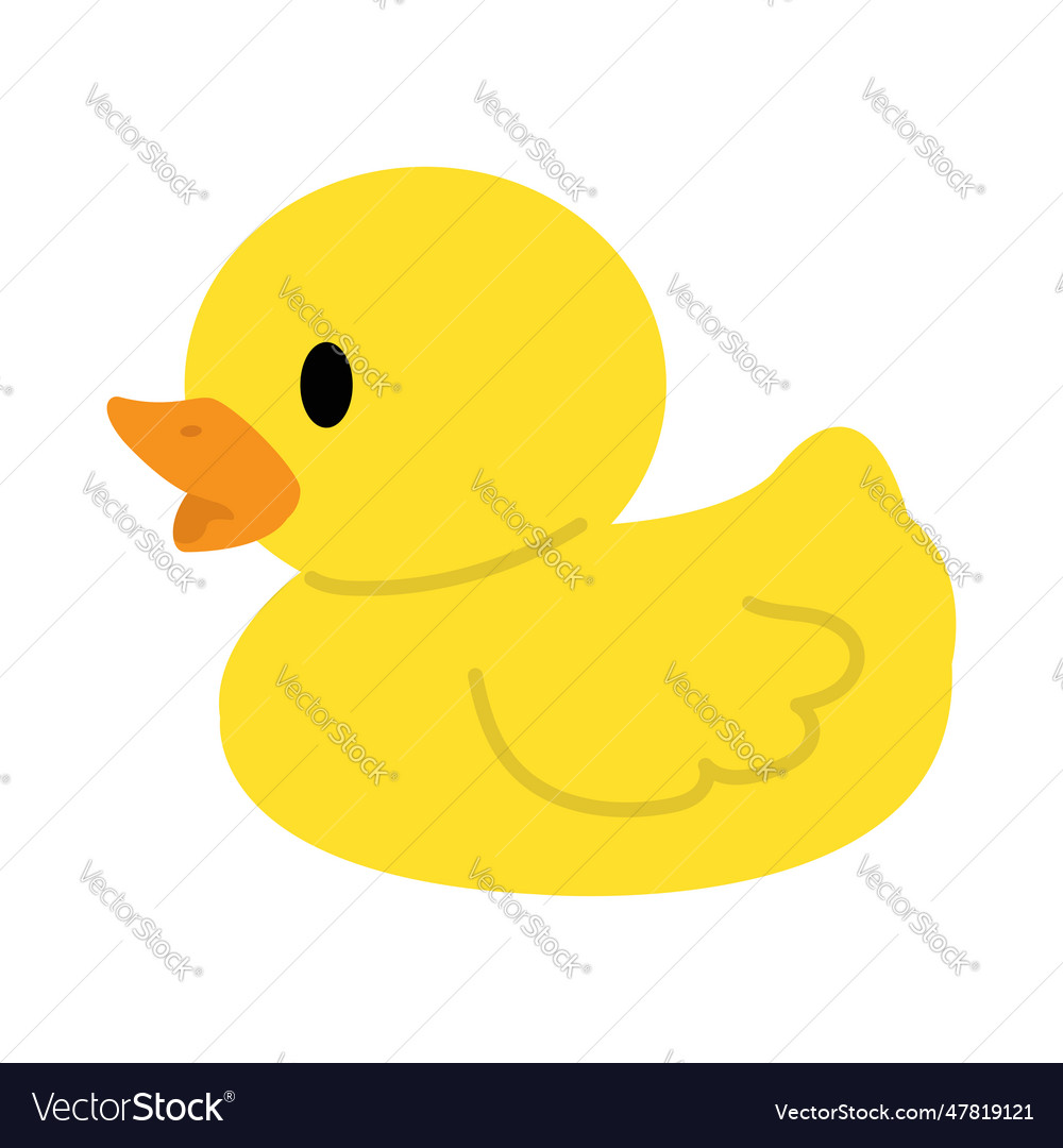 Cute Yellow Rubber Duck Royalty Free Vector Image