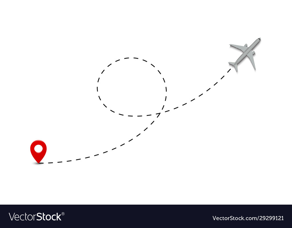 Dotted Airplane Route Lines