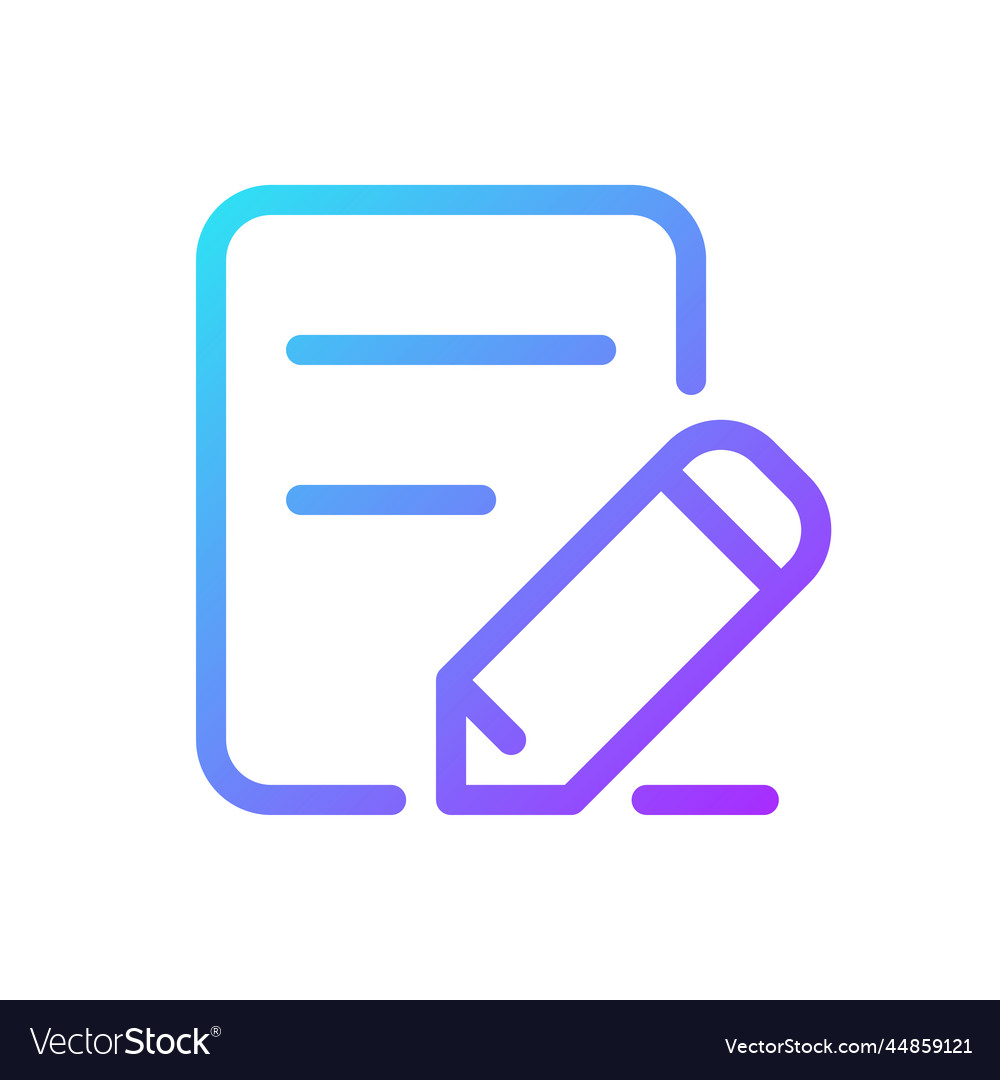 Edit text pixel perfect gradient linear ui icon vector image Edit text pixel perfect gradient linear ui icon