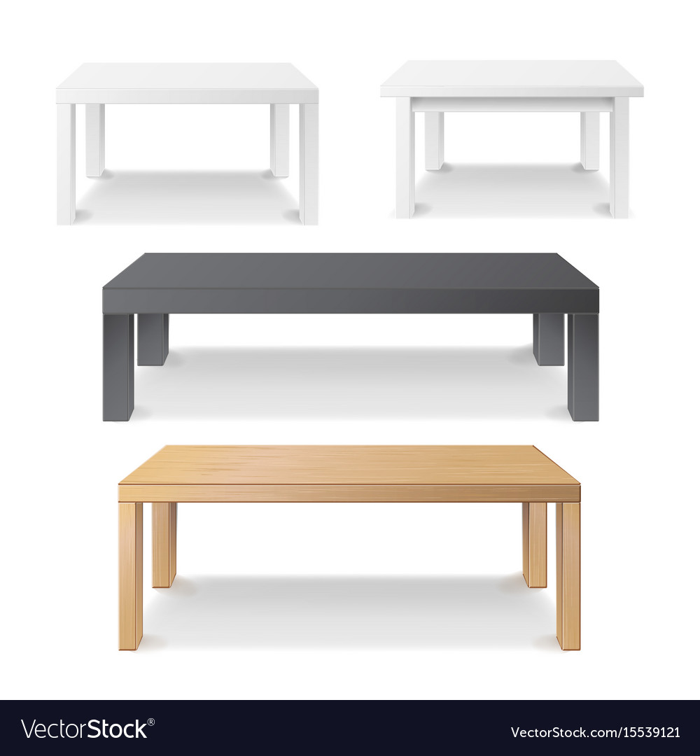 Empty Table Set Wooden Plastic White Royalty Free Vector