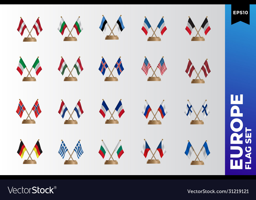 Europe stand flag complete design templates