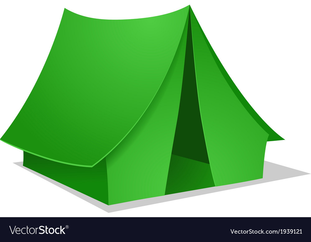 Green camping tent Royalty Free Vector Image - VectorStock