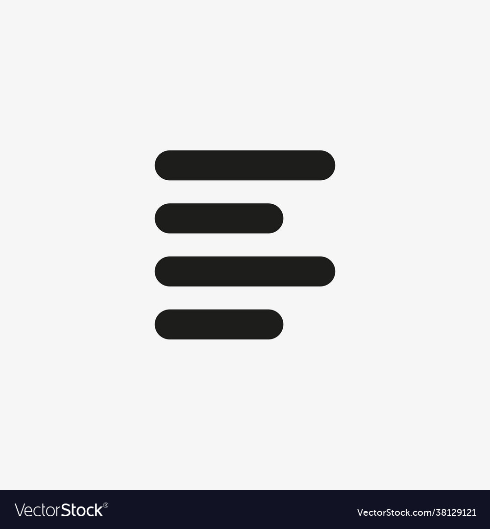Left alignment icon simple text sign Vector Image Left alignment icon simple text sign