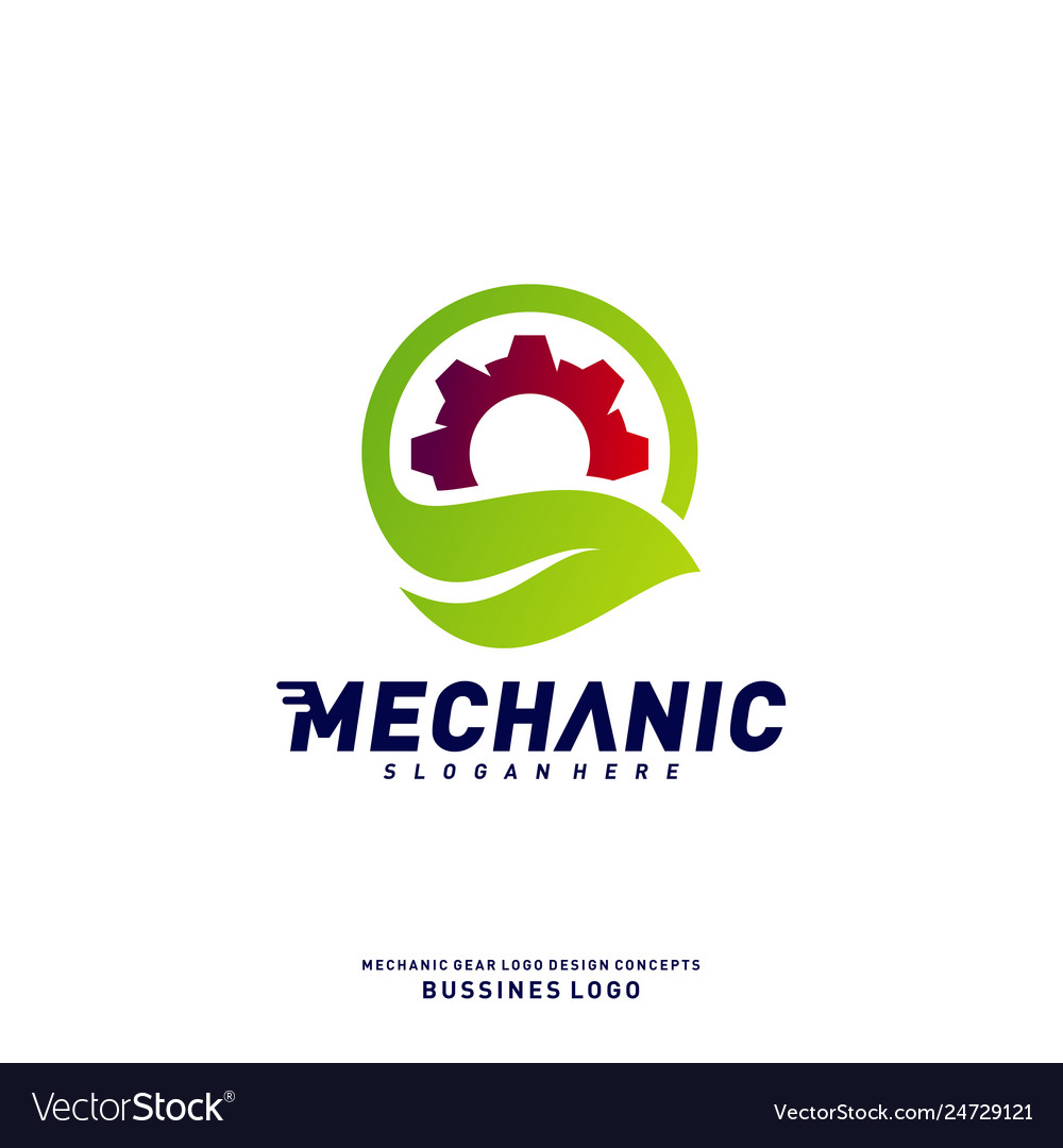 Nature gear logo design concepts mechanical