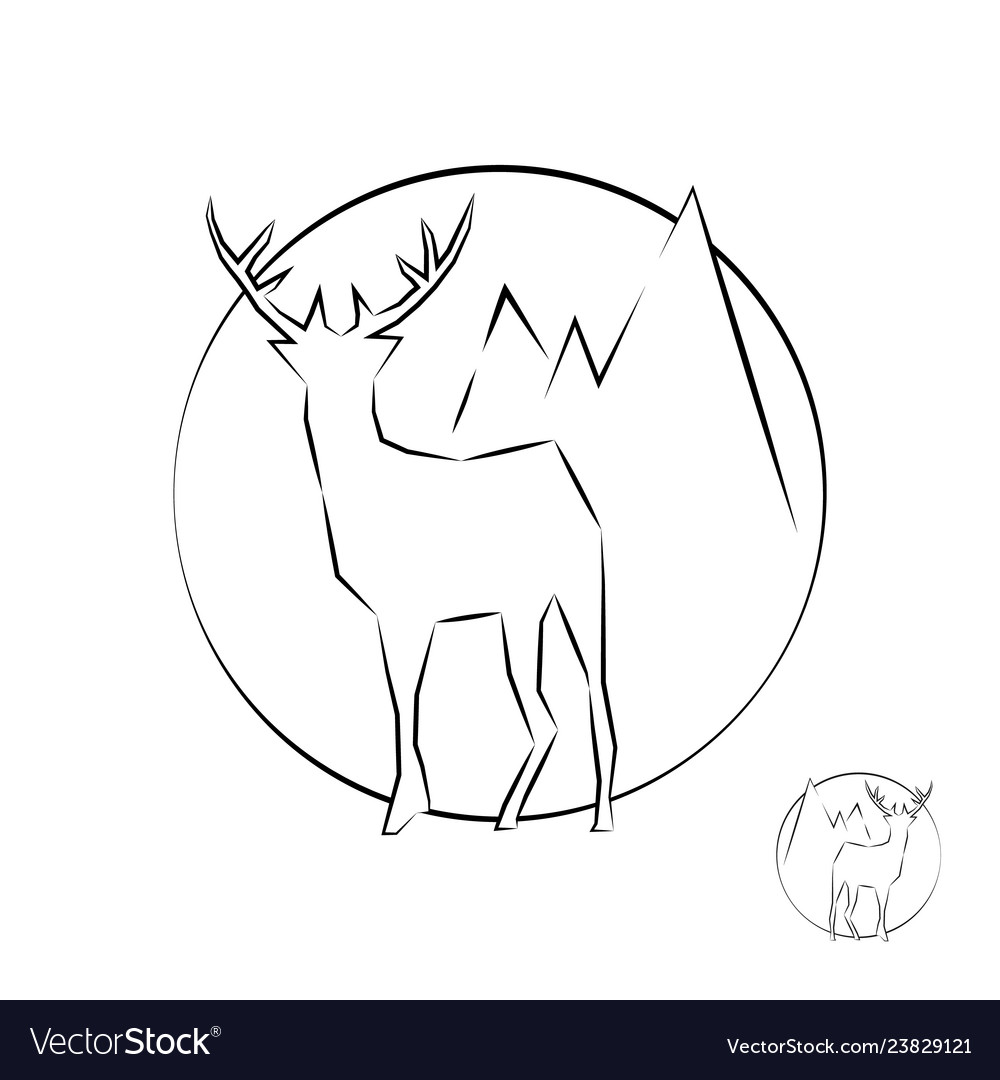 Outline icon with a deer