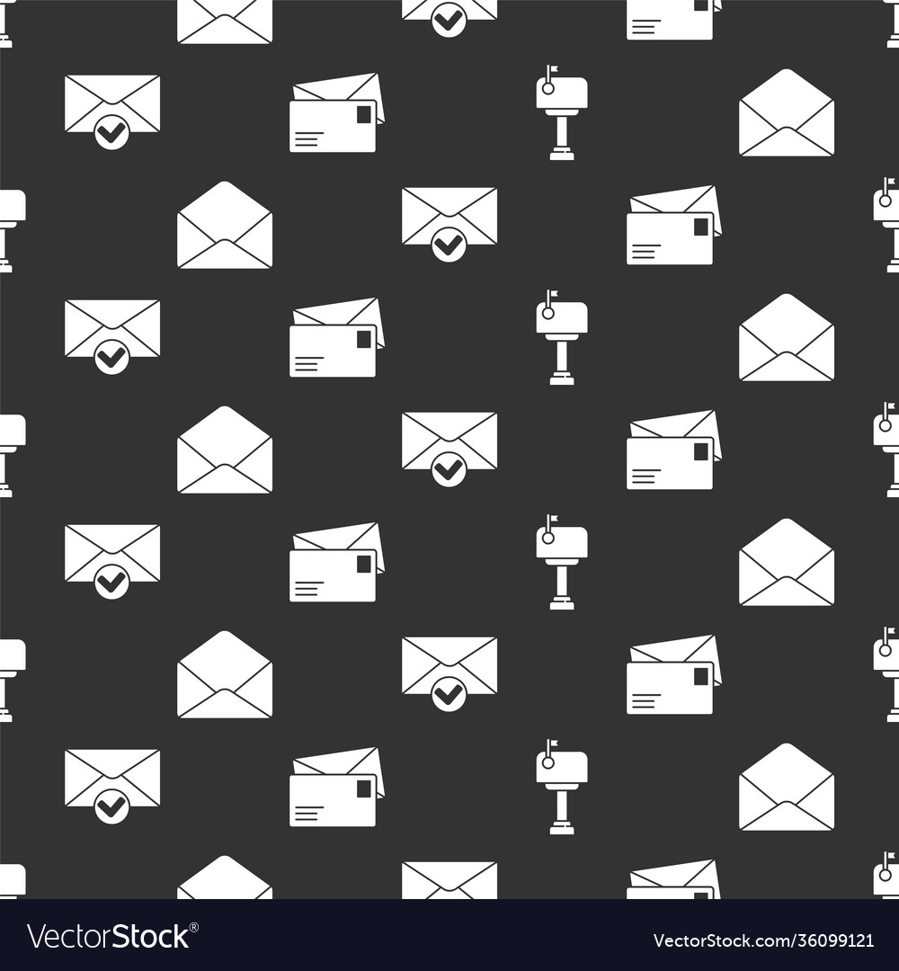 Set mail box envelope and check mark Vector Image Set mail box envelope and check mark