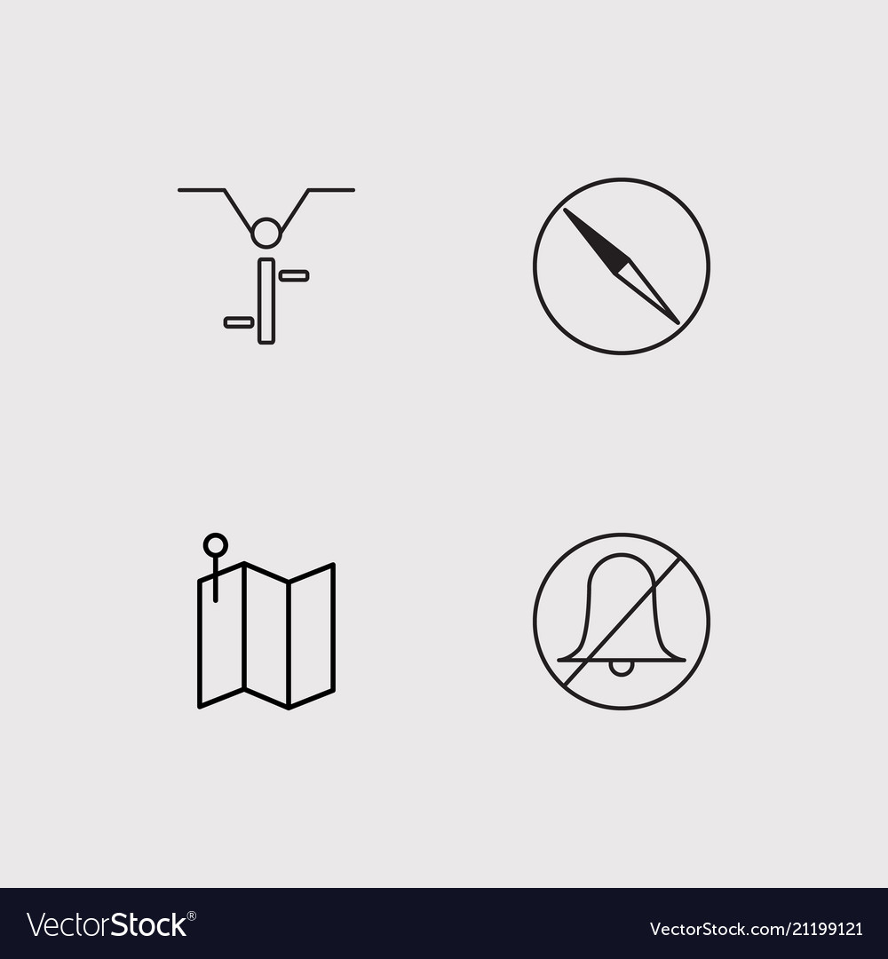 User interface simple linear icons set outlined