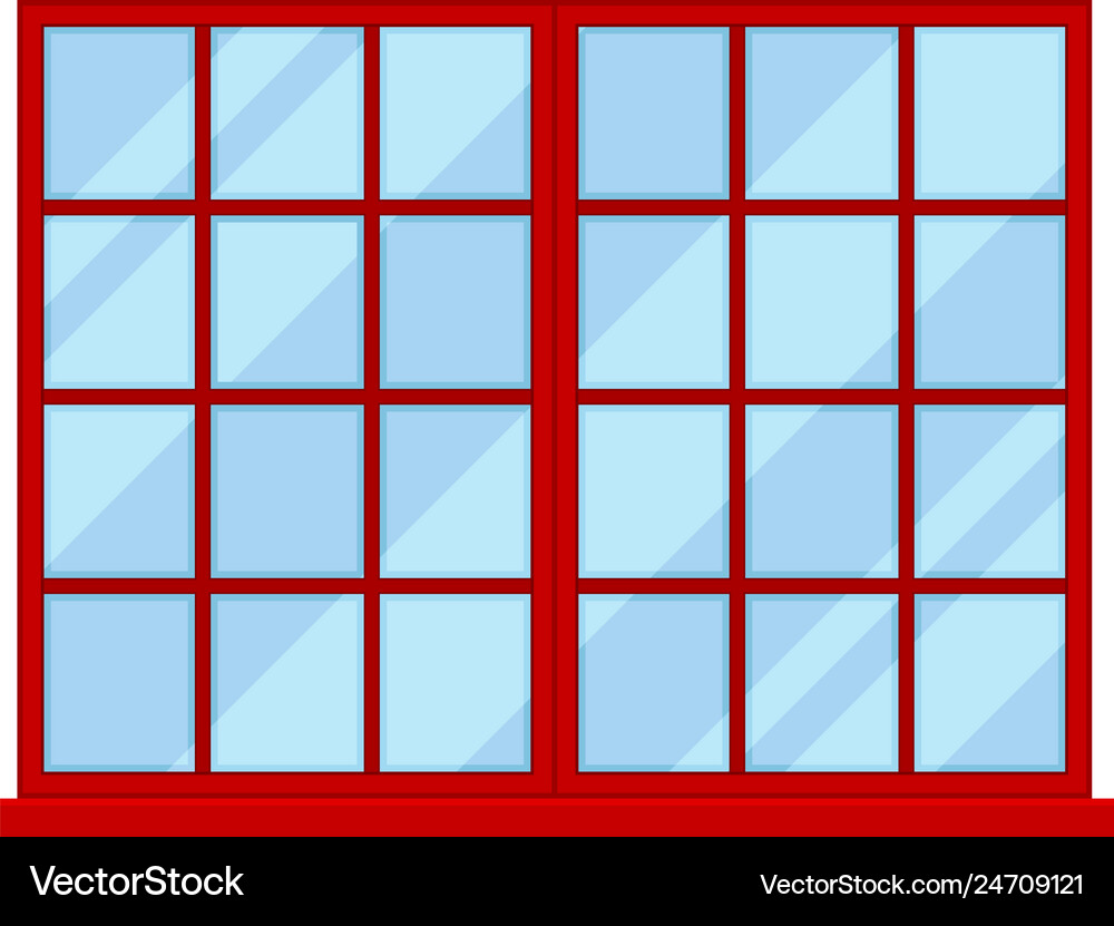 Window with red frame on white background Vector Image