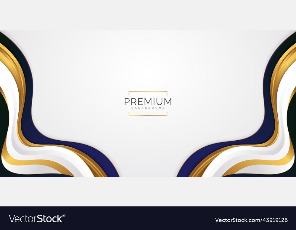 Abstract white blue and gold luxury background Vector Image