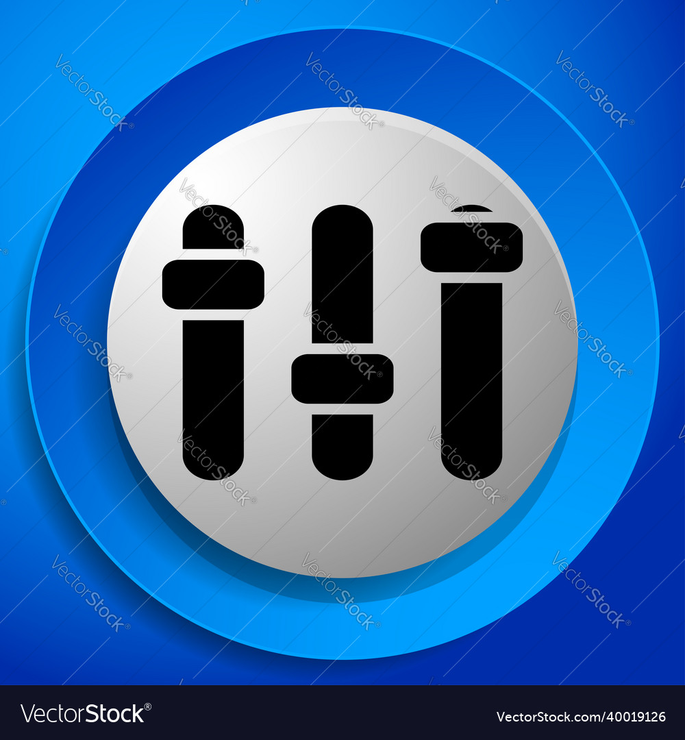Adjuster slider tuner fader bars with levers knobs vector image Adjuster slider tuner fader bars with levers knobs