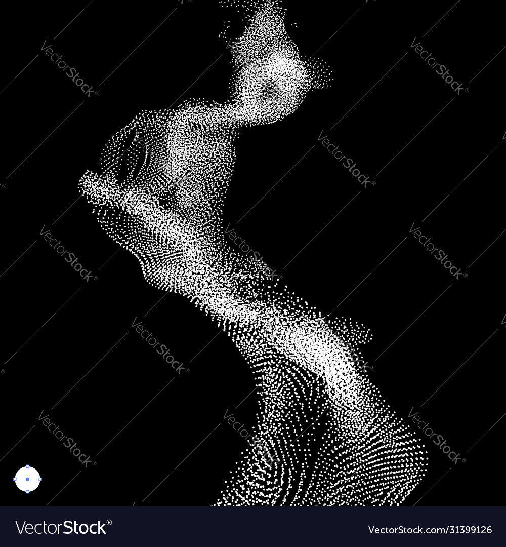 Array with dynamic particles wavy background vector image Array with dynamic particles wavy background