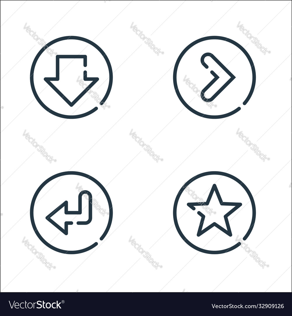 Arrow line icons linear set quality vector image Arrow line icons linear set quality