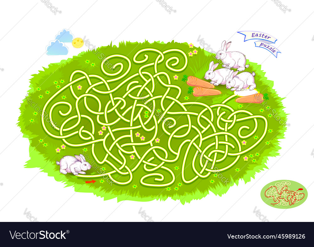 Best labyrinths can you help the easter bunny Vector Image