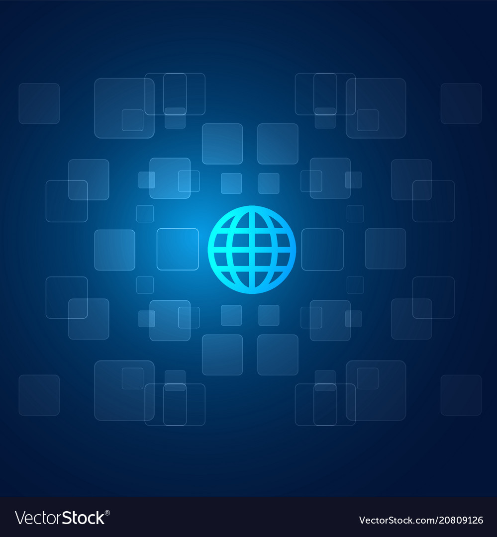 Browser technology overlapping square blue