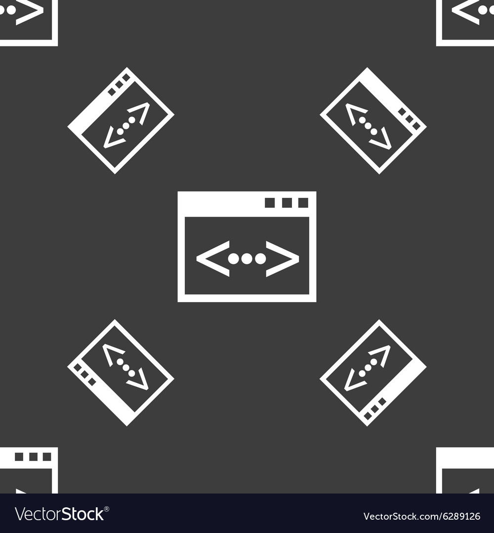 Code sign icon programmer symbol seamless pattern