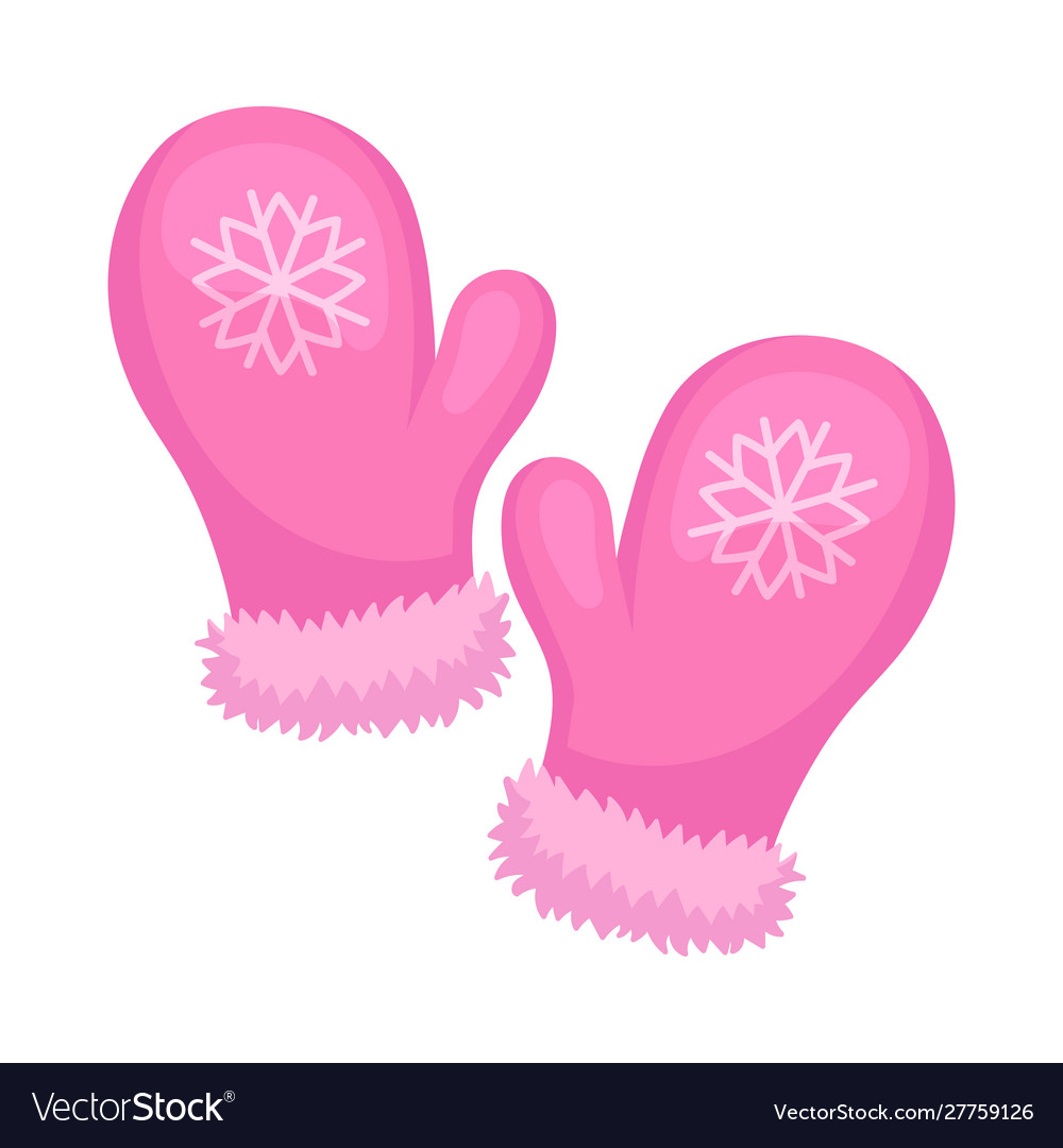 Cute pink mittens on a white Royalty Free Vector Image