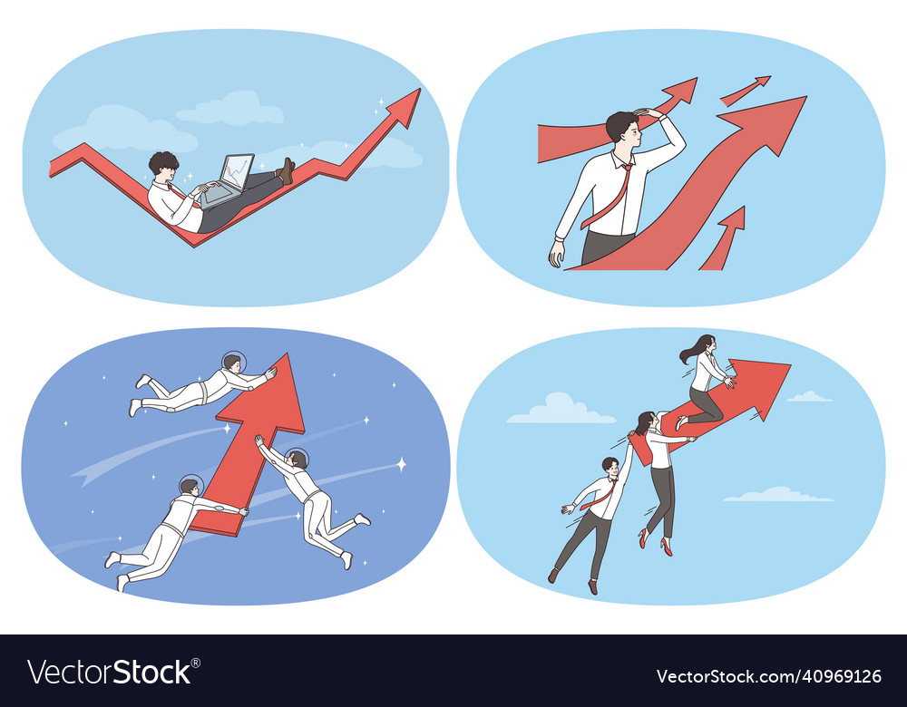 Development and success of business strategy Vector Image