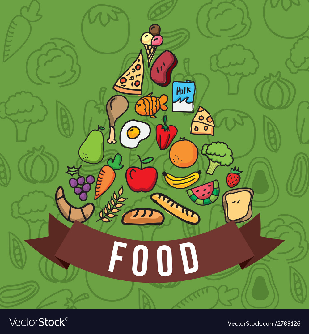Food design over green background Royalty Free Vector Image