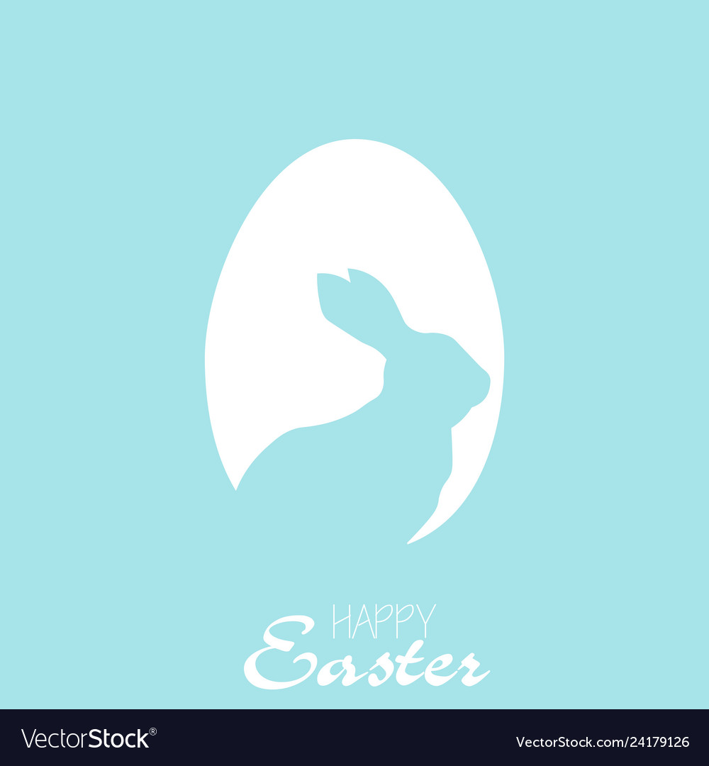 Glückliche Osterkarte mit Ei und Kaninchen vector image Glückliche Osterkarte mit Ei und Kaninchen