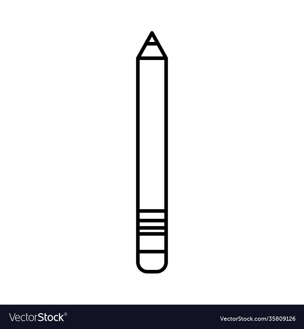 Icon pencil line style design Royalty Free Vector Image