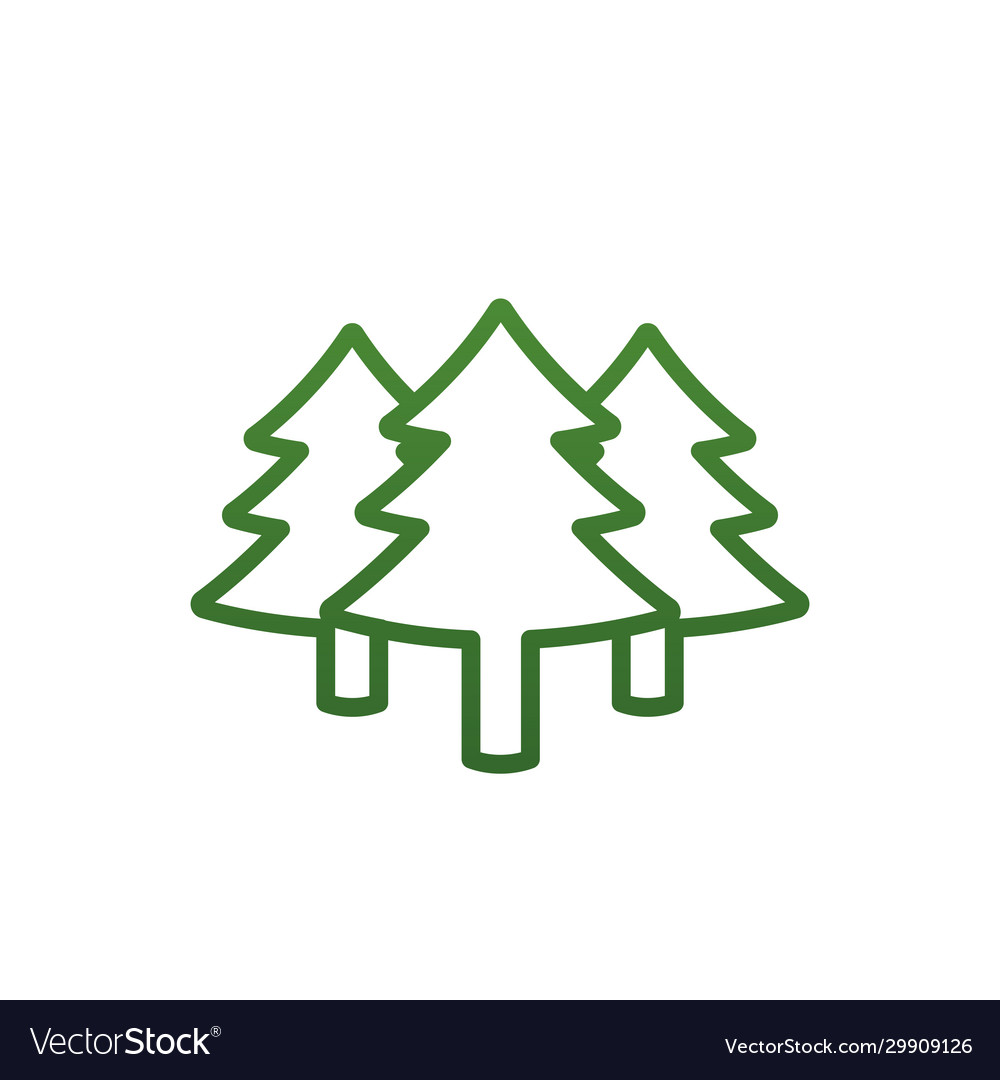 Isolated pine trees gradient style icon