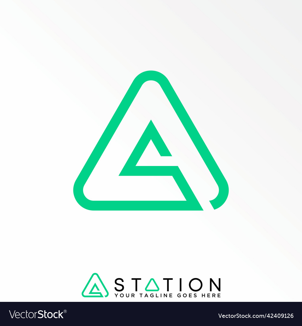Letter or word s sa line font in triangle image vector image Letter or word s sa line font in triangle image