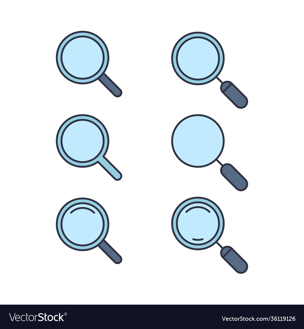 Magnifying glass loupe icon color line outline