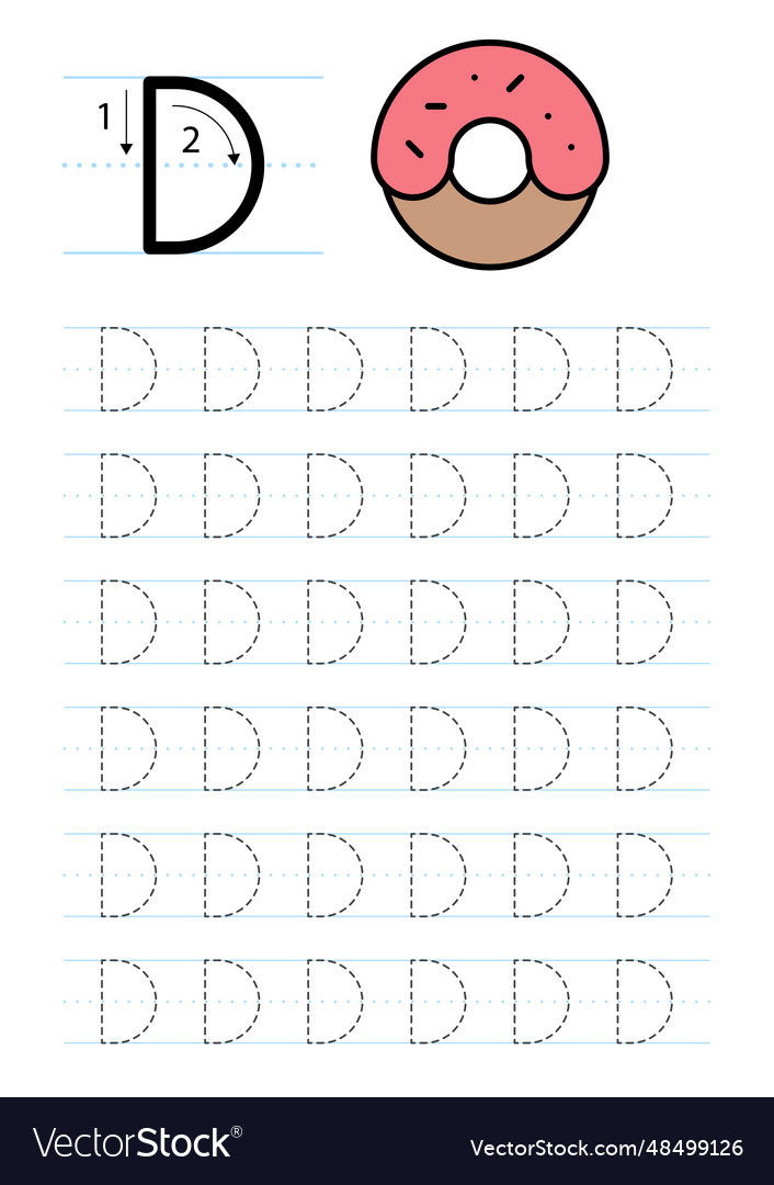 printable-letter-d-alphabet-tracing-worksheet-vector-image for Free Printable Letter D Tracing Worksheets Printable letter d alphabet tracing worksheet Vector Image for Free Printable Letter D Tracing Worksheets