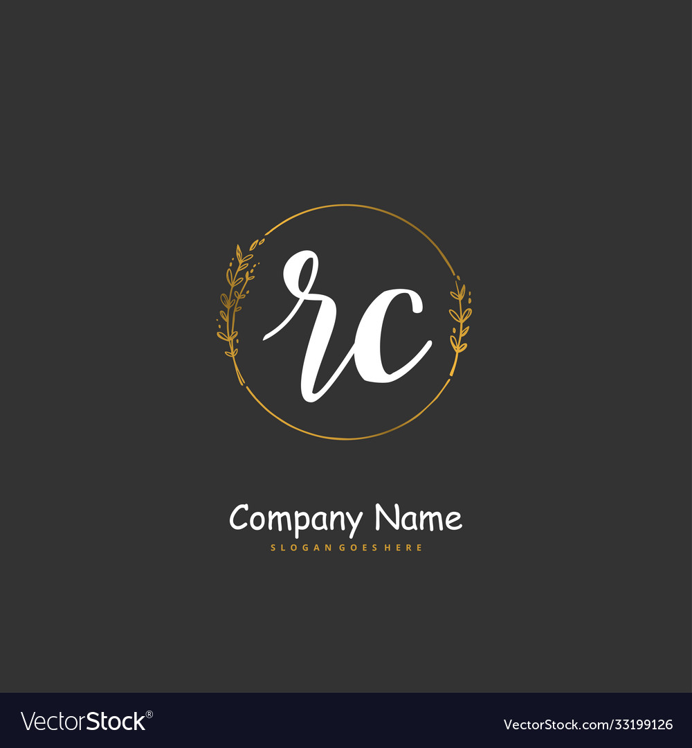 R c rc initial handwriting and signature logo