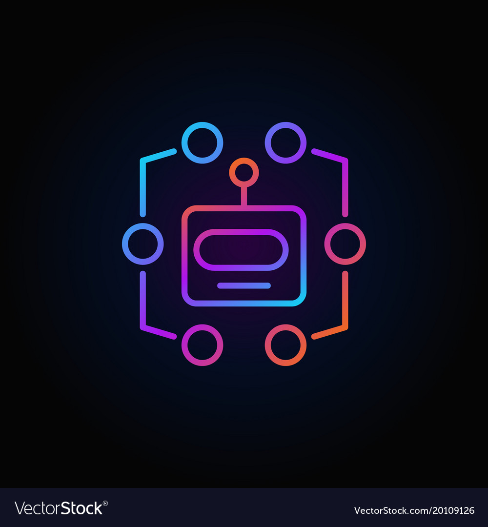 Robot head colorful icon machine learning
