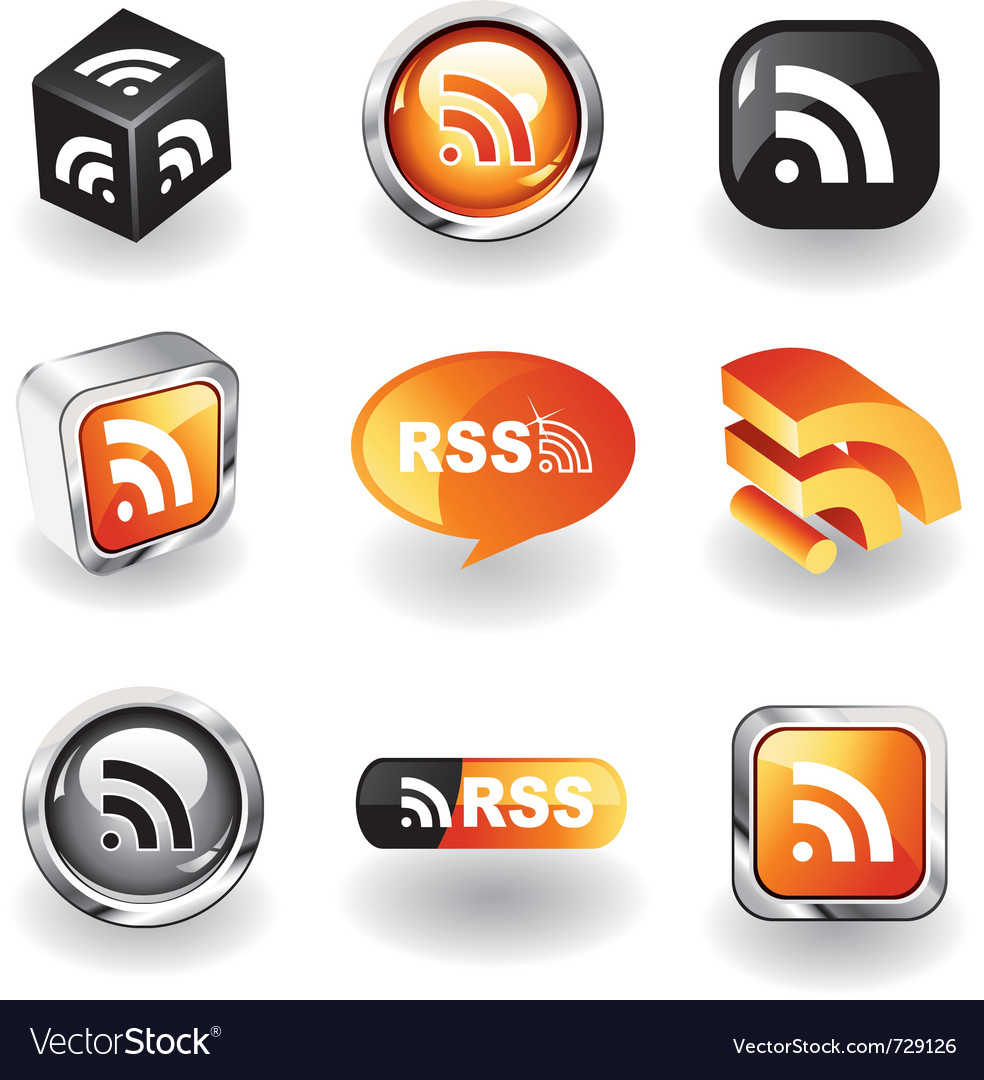 Rss Feed Icons Royalty Free Vector Image - Vectorstock