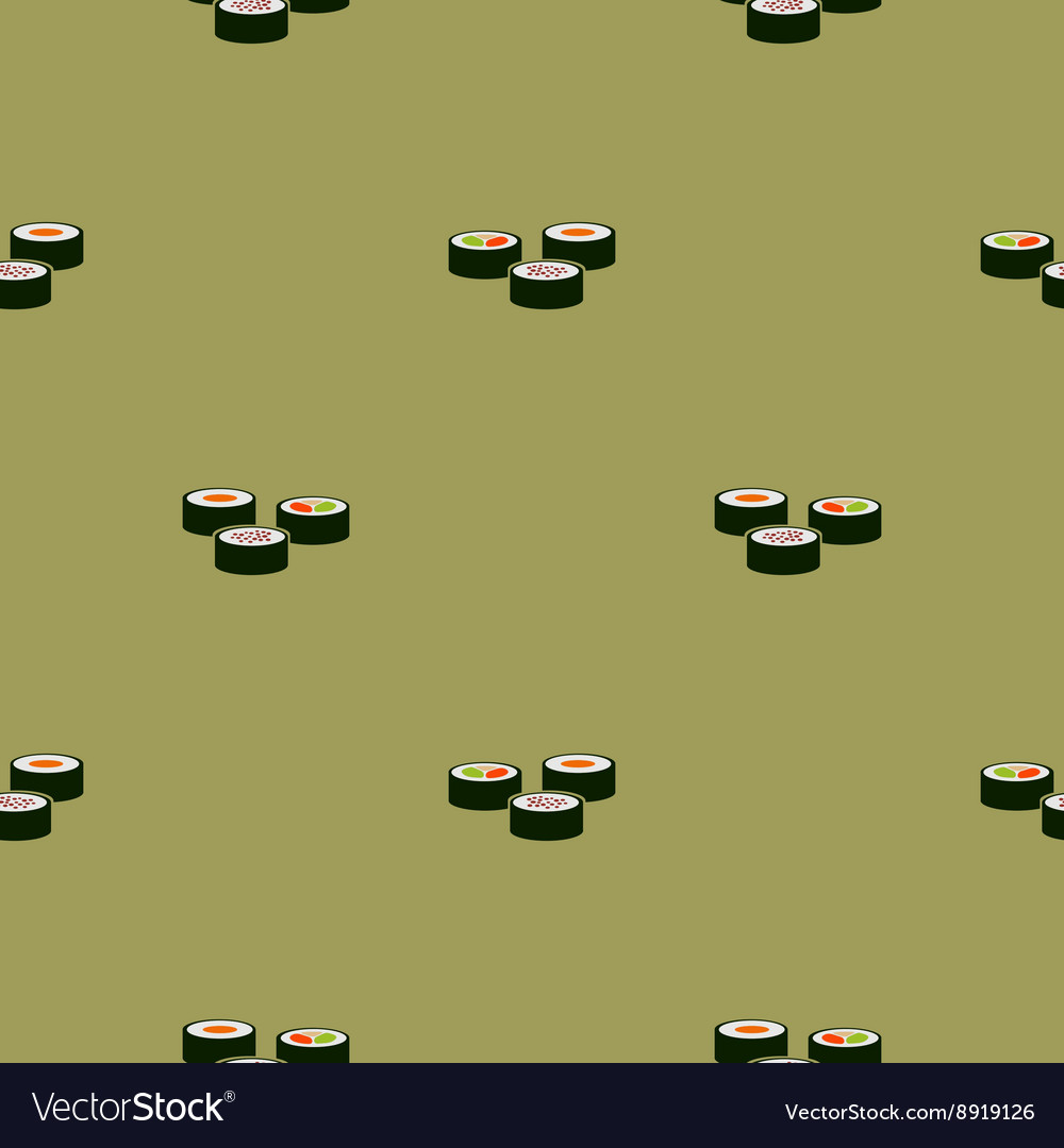 Seamless pattern with sushi icons