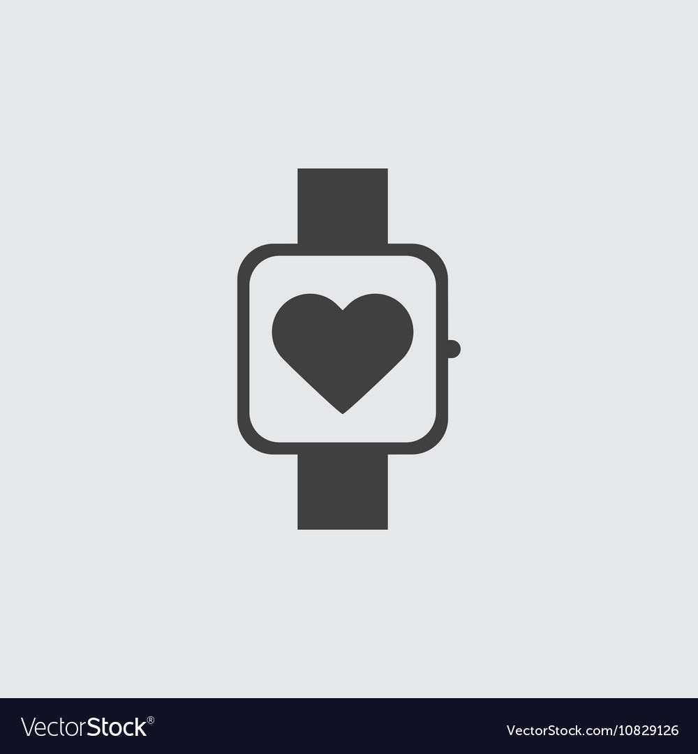 Smart watch with heart sign icon